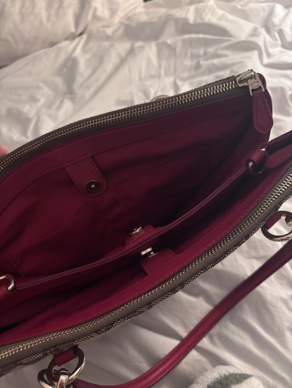 Coach Bright Red Interior Purse - Picture 4 of 5